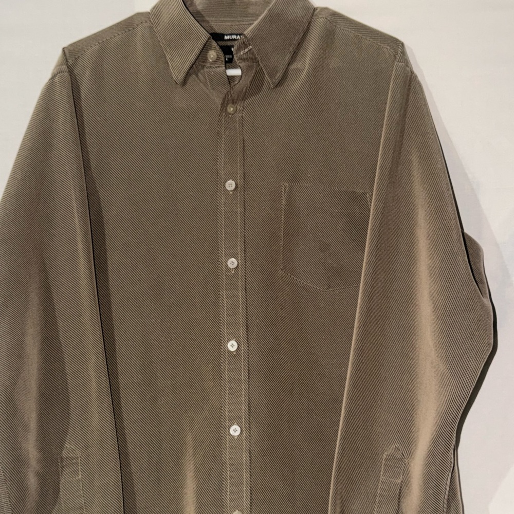 Murano Men's Corduroy Button-Down Shirt in Olive